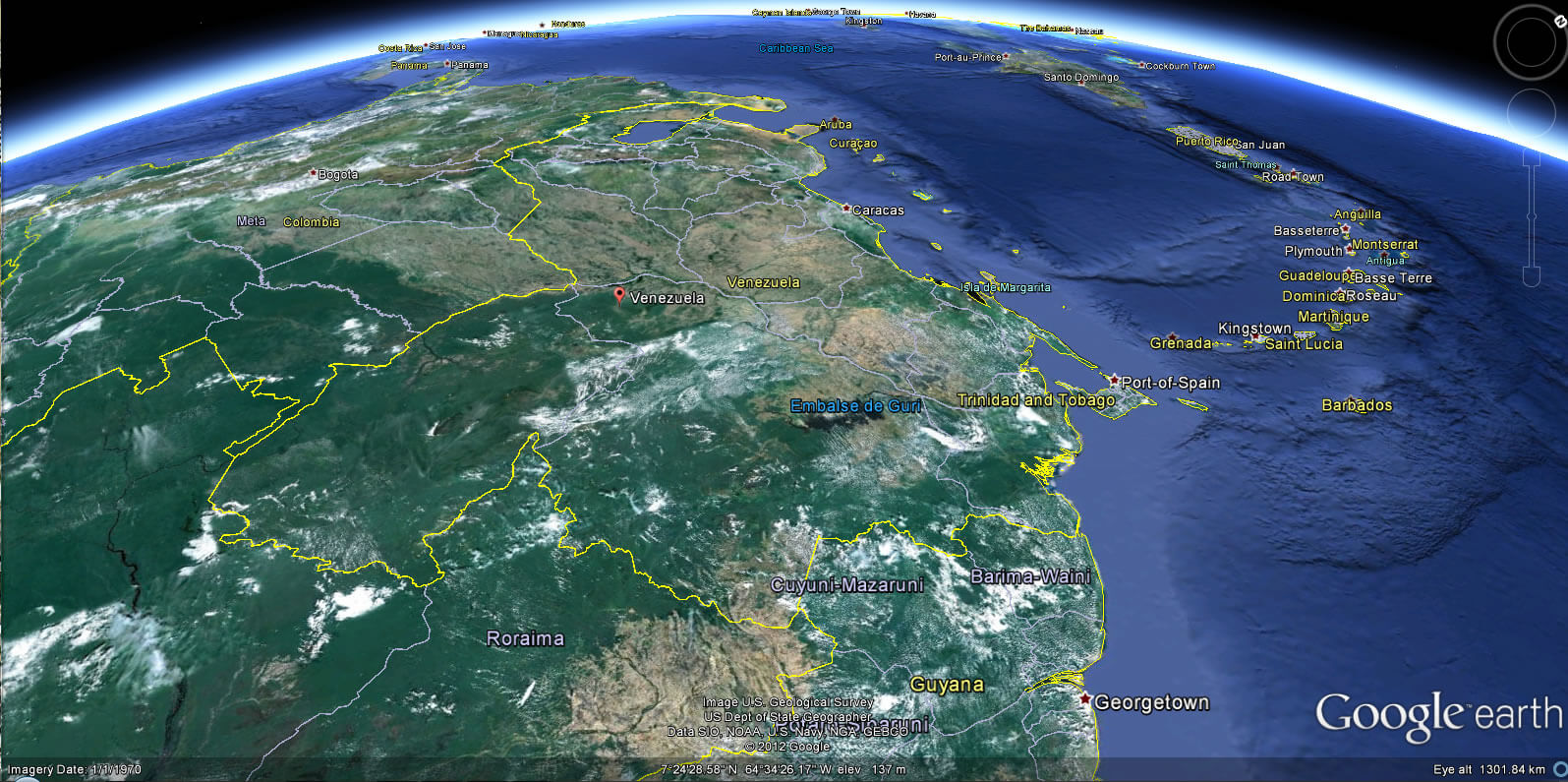 Venezuela Erde Map